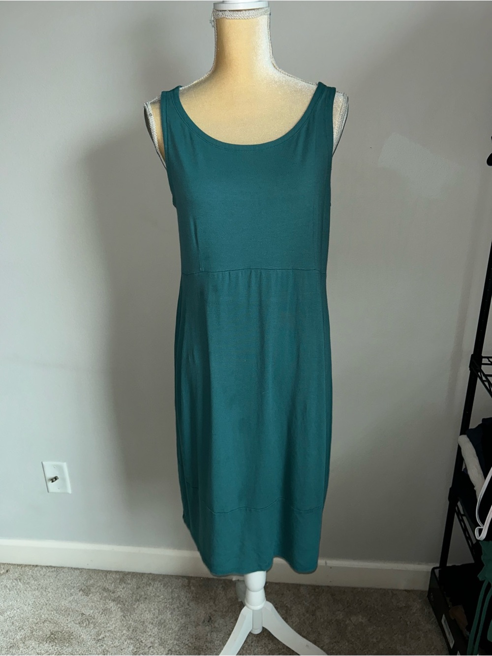 Eileen Fisher Teal Sleeveless Midi Dress